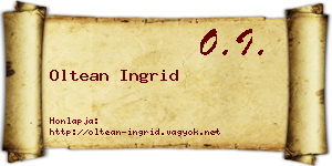 Oltean Ingrid névjegykártya